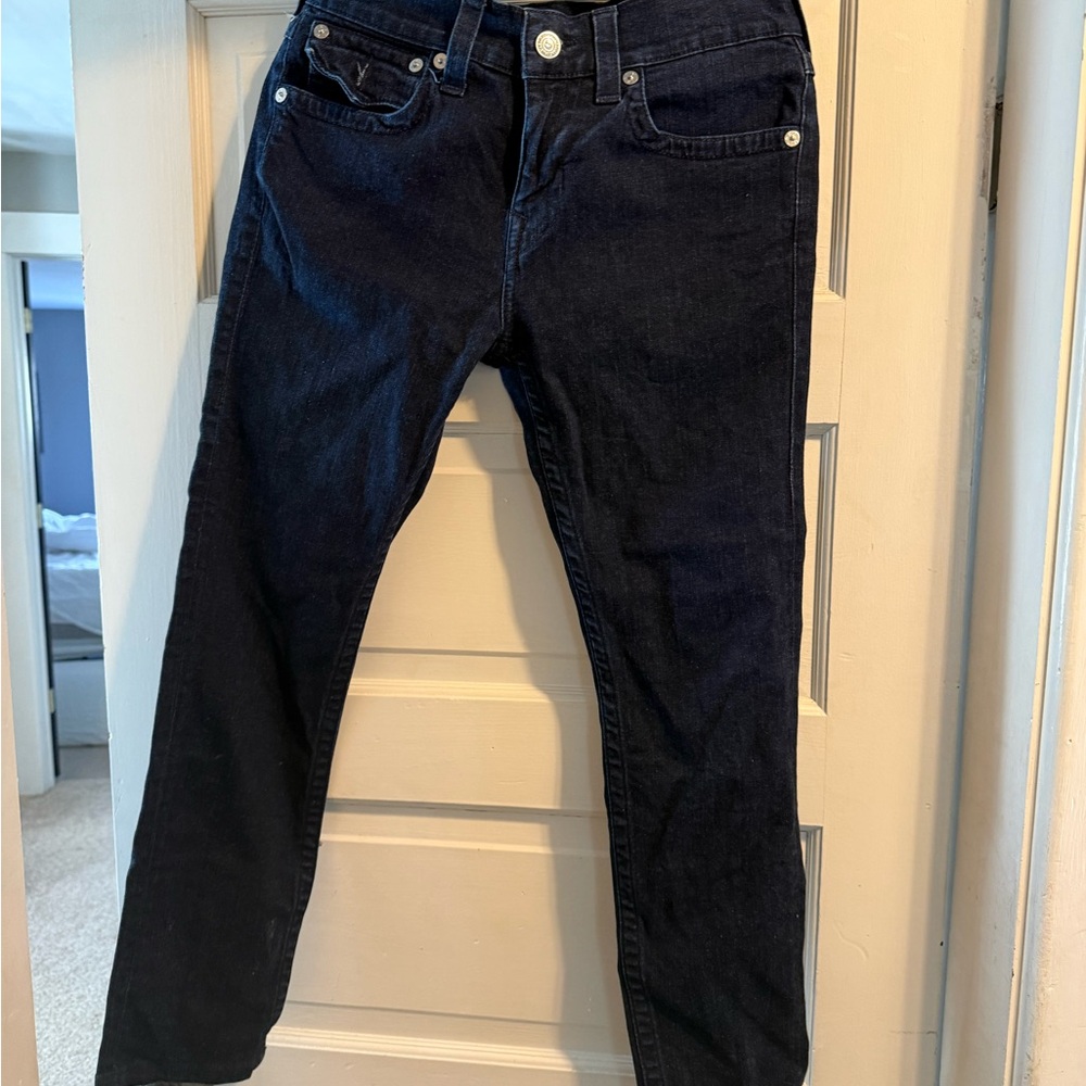 True Religion Dark Blue Denim with Red Stitching